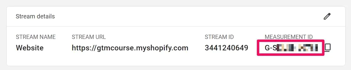 找到measurement ID